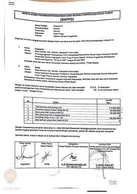 Berita Acara Penarikan/Penggunaan Dana Rehabilitasi/Rekonstruksi Rumah (BAPPD) Rusak Berat, Nama ...