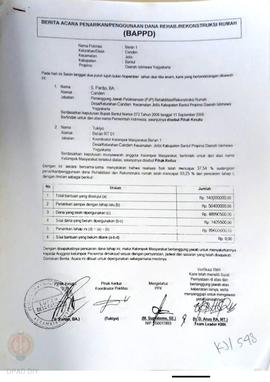 Berita Acara Penarikan/Penggunaan Dana Rehabilitasi/Rekonstruksi Rumah (BAPPD) Rusak Berat, Nama ...