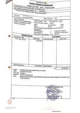 Surat Perintah Pencairan Dana kepada Kelompok Masyarakat Kabupaten Sleman untuk Belanja Lain-lain...