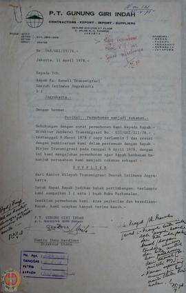 Laporan Tahunan Tahun Anggaran 1977/1978 Kantor Wilayah Direktorat Jenderal Transmigrasi Propinsi...