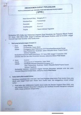 Surat Perjanjian Penyaluran Bantuan Rehabilitasi dan Rekonstruksi Rumah (SPPB),  Nama Kelompok Mo...