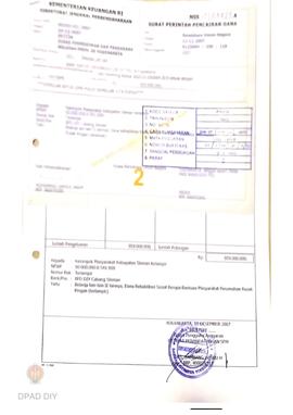 Surat Perintah Pencairan Dana kepada Kelompok Masyarakat Kabupaten Sleman untuk Belanja Lain-lain...