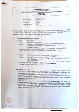 Surat Perjanjian Penyaluran Bantuan Rehabilitasi dan Rekonstruksi Rumah (SPPB), Nama Kelompok Jip...