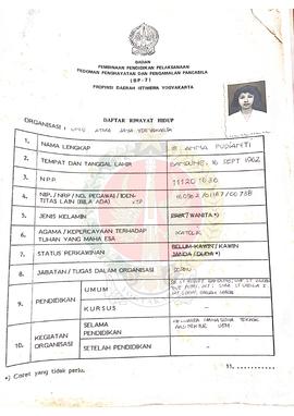 Daftar Riwayat Hidup Peserta Penataran P-4 atas nama Ir. Anna Pudianti dan kawan-kawan