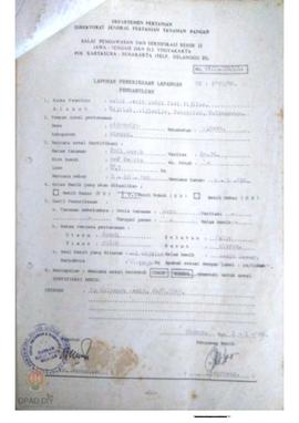 Laporan dari Balai Pengawasan dan Sertifikasi Benih II Jateng dan DIY tentang Hasil Pemeriksaan L...
