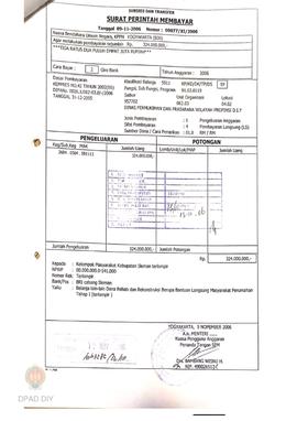 Surat Perintah Pencairan Dana kepada Kelompok Masyarakat Kabupaten Sleman untuk Belanja Lain-lain...