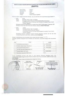 Berita Acara Penarikan/Penggunaan Dana Rehabilitasi/Rekonstruksi Rumah (BAPPD) Rusak Berat, Nama ...