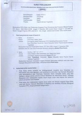 Surat Perjanjian Penyaluran Bantuan Rehabilitasi dan Rekonstruksi Rumah (SPPB),  Nama Kelompok Ko...