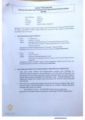 Surat Perjanjian Penyaluran Bantuan Rehabilitasi dan Rekonstruksi Rumah (SPPB),  Nama Kelompok Ca...