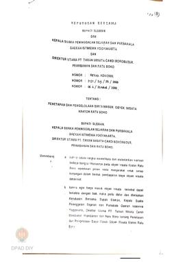 Keputusan bersama Bupati Sleman dan Kepala Suaka Peninggalan Sejarah dan Purbakala Daerah Istimew...