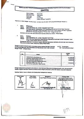 Berita Acara Penarikan/Penggunaan Dana Rehabilitasi/Rekonstruksi Rumah (BAPPD) Rusak Berat, Nama ...