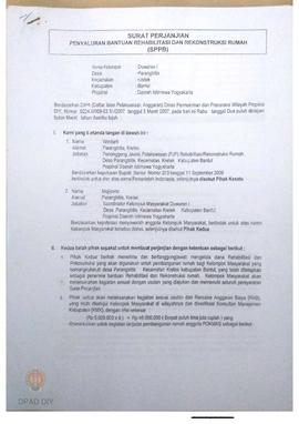 Surat Perjanjian Penyaluran Bantuan Rehabilitasi dan Rekonstruksi Rumah (SPPB),  Nama Kelompok Du...