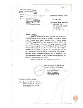 Surat Wakil Kepala Daerah Provinsi DIY No. K1/ I. 30/ 2602/ Rhs/ 78 kepada Ketua Opstibda Jateng ...