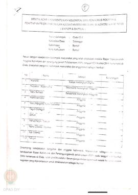 Berita Acara Pembentukan Kelompok dan Pengurus Pokmas dan Penetapan Prioritas Usulan Kegiatan Reh...