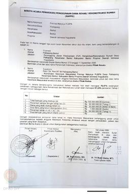 Berita Acara Penarikan/Penggunaan Dana Rehabilitasi/Rekonstruksi Rumah (BAPPD) Rusak Berat, Nama ...