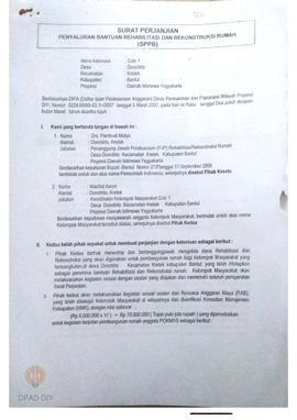 Surat Perjanjian Penyaluran Bantuan Rehabilitasi dan Rekonstruksi Rumah (SPPB),  Nama Kelompok Co...