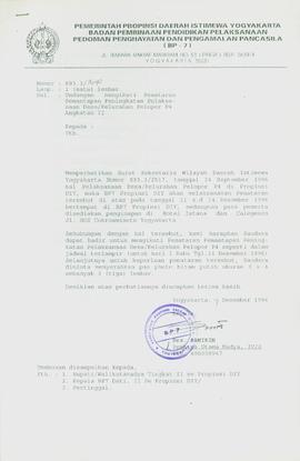 Surat dari Kepala BP-7 Daerah Istimewa Yogyakarta Drs.Samirin kepada - perihal undangan mengikuti...