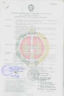 Berkas Keputusan Gubernur Kepala Daerah Istimewa Yogyakarta tentang kenaikan pangkat atas nama Su...