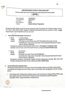 Amandemen Surat Perjanjian Penyaluran Bantuan Rehabilitasi dan Rekonstruksi Rumah (SPPB),  Nama K...