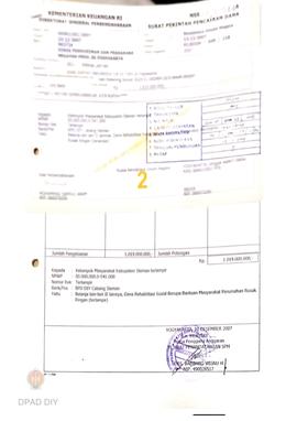 Surat Perintah Pencairan Dana kepada Kelompok Masyarakat Kabupaten Sleman untuk Belanja Lain-lain...