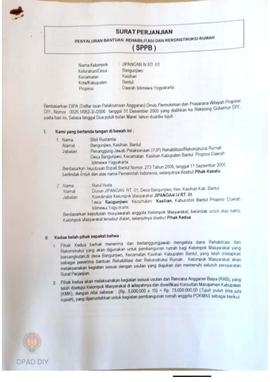 Surat Perjanjian Penyaluran Bantuan Rehabilitasi dan Rekonstruksi Rumah (SPPB), Nama Kelompok Jip...
