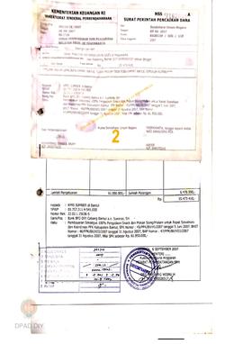 Surat Perintah Pencairan Dana kepada KPRI SUMBER di Bantul untuk Pembayaran sekaligus 100% Pengad...