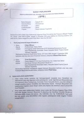 Surat Perjanjian Penyaluran Bantuan Rehabilitasi dan Rekonstruksi Rumah (SPPB),  Nama Kelompok Ka...