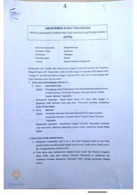 Amandemen Surat Perjanjian Penyaluran Bantuan Rehabilitasi dan Rekonstruksi Rumah (SPPB) utuk rus...