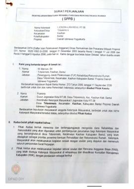 Surat Perjanjian Penyaluran Bantuan Rehabilitasi dan Rekonstruksi Rumah (SPPB), Nama Kelompok Jog...