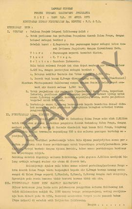 Laporan singkat tentang Proyek Irigasi Kalibawang Kulon Progo Yogyakarta, Kepala Dinas Pekerjaan ...