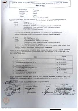 Berita Acara Penarikan/Penggunaan Dana Rehabilitasi/Rekonstruksi Rumah (BAPPD) Rusak Berat, Nama ...