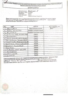 Berita Acara Pembentukan Kelompok dan Pengurus Pokmas dan Penetapan Prioritas Usulan Kegiatan Reh...