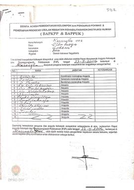 Berita Acara Pembentukan Kelompok dan Pengurus Pokmas dan Penetapan Prioritas Usulan Kegiatan Reh...