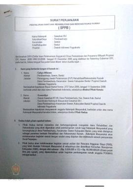 Surat Perjanjian Penyaluran Bantuan Rehabilitasi dan Rekonstruksi Rumah (SPPB),  Nama Kelompok Sa...