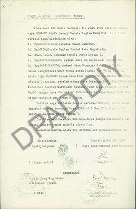 Kasus jual beli tanah pekarangan antara Ny. Mangunhardjo alias Ny. Hadipurwanto alamat Karang Ten...