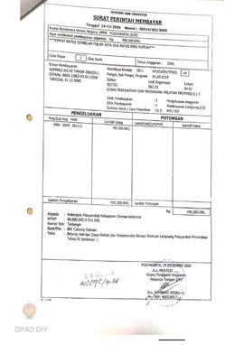 Surat Perintah Pencairan Dana kepada Kelompok Masyarakat Kabupaten Sleman untuk Belanja Lain-lain...