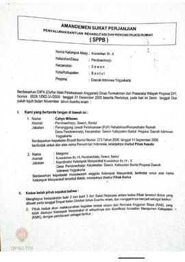Surat Perjanjian Penyaluran Bantuan Rehabilitasi dan Rekonstruksi Rumah (SPPB),  Nama Kelompok Kr...