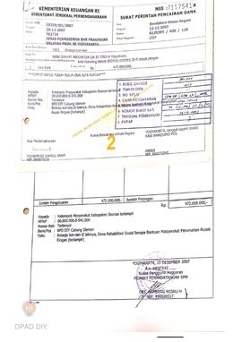 Surat Perintah Pencairan Dana kepada Kelompok Masyarakat Kabupaten Sleman untuk Belanja Lain-lain...
