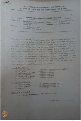 Berita Acara Pembukaan Surat Penawaran pekerjaan penyelesaian pembangunan Gedung Arsip Daerah Tah...