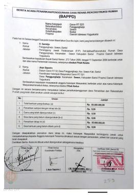 Berita Acara Penarikan/Penggunaan Dana Rehabilitasi/Rekonstruksi Rumah (BAPPD) Rusak Berat, Nama ...