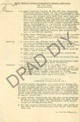 Surat keputusan Gubernur Kepala Daerah DIY, no. 344/1973 tanggal  11 September 1973 tentang pembe...