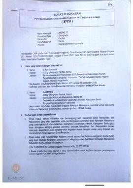 Surat Perjanjian Penyaluran Bantuan Rehabilitasi dan dan Rekonstruksi Rumah (SPPB),  Nama Kelompo...