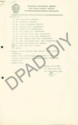 Surat dari Camat dan Tuti se-Kabupaten Sleman DIY kepada Ketua DPRD Kabupaten Sleman perihal pert...