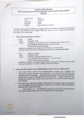 Surat Perjanjian Penyaluran Bantuan Rehabilitasi dan Rekonstruksi Rumah (SPPB),  Nama Kelompok Kr...