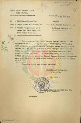 Permohonan petunjuk penjualan karcis pengambilan kayu bakar dan dana pemeliharaan hutan rekreasi.