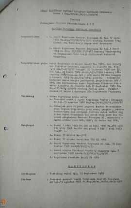 Surat Keputusan Menteri Keuangan Republik Indonesia Nomor : Kep.004/WA.06/PB. 0905/90 tentang Pen...
