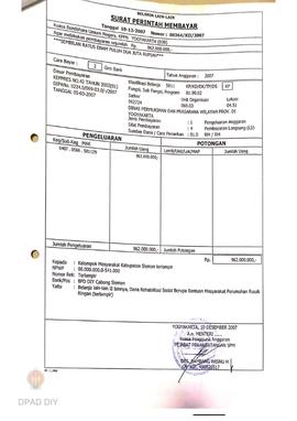 Surat Perintah Pencairan Dana kepada Kelompok Masyarakat Kabupaten Sleman untuk Belanja Lain-lain...