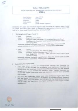 Surat Perjanjian Penyaluran Bantuan Rehabilitasi dan Rekonstruksi Rumah (SPPB),  Nama Kelompok Ju...