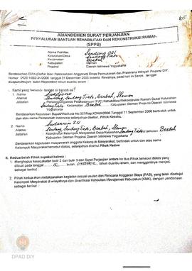 Amandemen Surat Perjanjian Penyaluran Bantuan Rehabilitasi dan Rekonstruksi Rumah (SPPB),  Nama K...