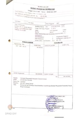 Surat Perintah Pencairan Dana kepada Kelompok Masyarakat Kabupaten Sleman untuk Belanja Lain-lain...